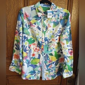 J. McLaughlin NWT Floral Shirt, Size Medium